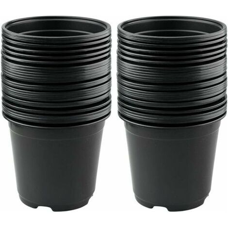 Alovez - Lot de 50 Pots de Fleurs en Plastique Noir de 15 cm pour Plantes succulentes, légumes et boutures (1/5)