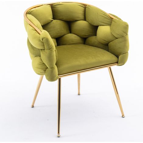 Luxuriöser, moderner Akzentstuhl, Schminktischstuhl mit Metallgestell für Schlafzimmer, Wohnzimmer, Esszimmer, 2er-Set (1/5)