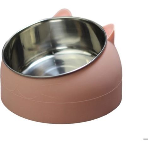 Schräge Katzennäpfe (15°-Winkel), orthopädische Katzennäpfe, antibakteriell, auslaufsicher, erhöht, rosa (1/5)