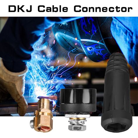 connecteur rapide de câble de soudage noir de style européen DKJ35-50, adaptateur à fixation rapide (1/5)