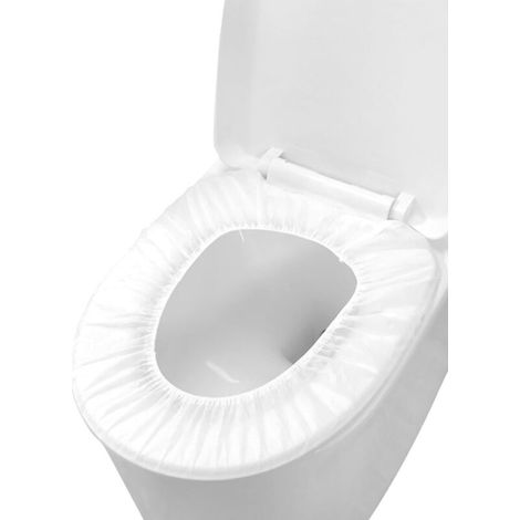 60 housses de siège de toilette jetables, en tissu non tissé imperméable - housses de siège de toilette jetables pour les voyages, les sorties, les hôtels, les hôpitaux et les toilettes publiques. Déc (1/4)
