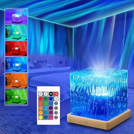 Star Sky Projector LED 16 Colours Projector Remote Control Night Light Cube Lamp Bedside Bedroom Decoration Gift (1/5)