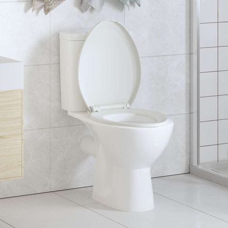 Abattant de toilette avec mécanisme de fermeture amortie et système de démontage rapide, blanc