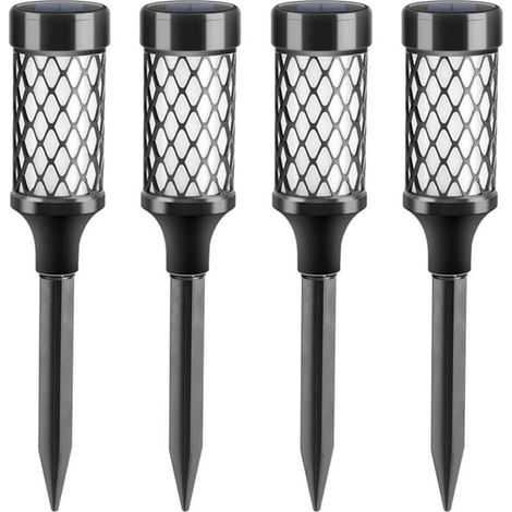 4er-Pack helle, wasserdichte LED-Solarleuchten für den Außenbereich, Wegeleuchten, für Gehwege, Hof, Terrasse, Garten, Weiß - Crezuo