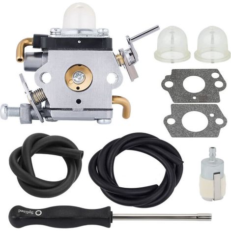 Carburateur avec joint Tuyau d'essence Bougie d'allumage pour Husqvarna 122LD 122C Coupe-bordure Remplace 581734301 574386701 (1/4)