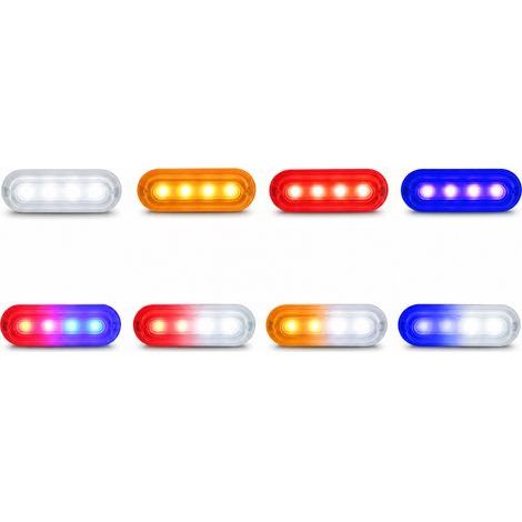 Luce laterale di avvertimento stroboscopica a 4 LED rossa/bianca per camion e furgoni, 12-24 V (1/5)