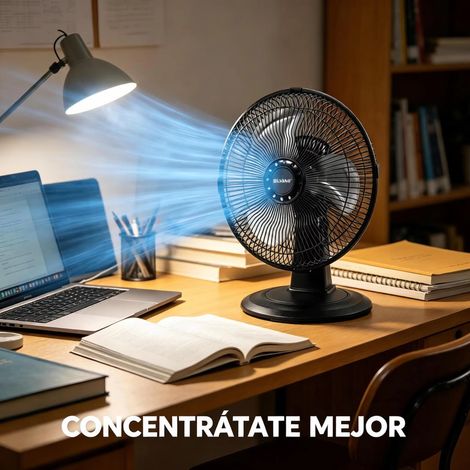 Ventilateur de Table Noir 30 cm, 3 Modes de Ventilation, Oscillation Automatique, Inclinaison Ajustable, Fonctionnement Silencieux à Faible Consommation (1/5)
