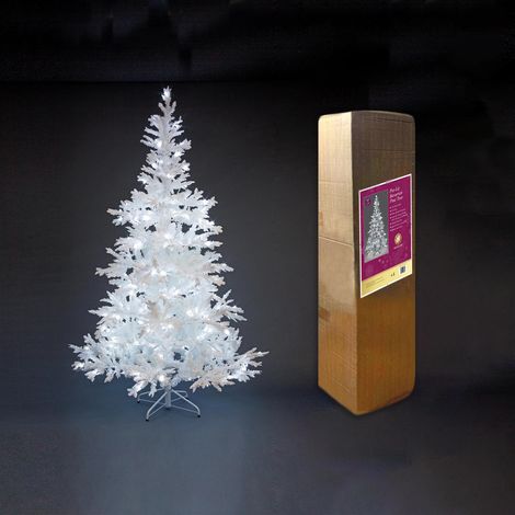 210 Cm Bavarian Pine White Flocked Pre-Lit LED Tree 7 FT (1/5)