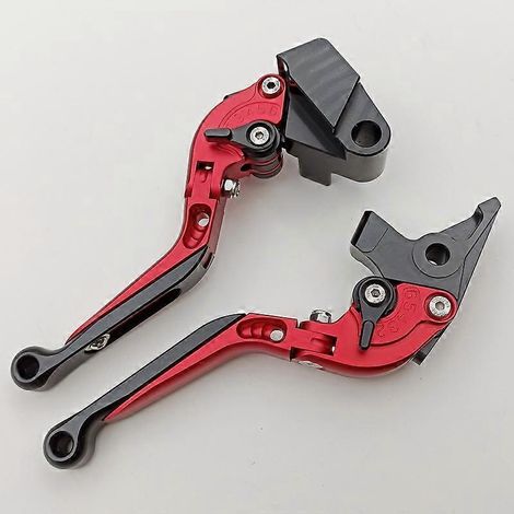 Modification pour moto Kawasaki VERSYS650 (années 2009-2014) : guidon réglable avec klaxon, frein et embrayage (rouge). (1/5)