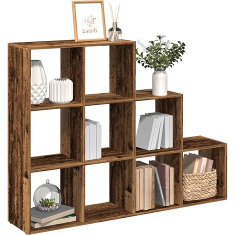 Raumteiler-Bücherregal 3 Stufen Altholz-Optik 137,5x29x103,5 cm