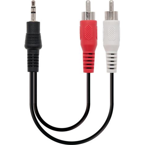 Cable Estéreo Nanocable 10.24.0303/ Jack 3.5 Macho - 2x RCA Macho/ 3m/ Negro (1/3)