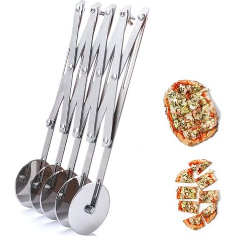 Coupe-pâte à 5 roues - Extensible et réglable - Coupe-pâte multi-roues - Coupe-rouleau - Coupe-pizza - Pour pâtes, pâte, fondant, brownie, gâteau, coupe-nouilles - Diviseur de biscuits - Coupe-nouille (1/5)