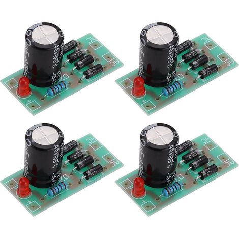 4 Pièces Convertisseur d'alimentation AC 6-16V à DC 12V 1N4007 Pont Complet Redresseur Filtre Module d'alimentation pour Modèle de Train Chemin de Fer LED (1/5)