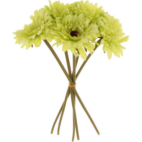 5pcs Fleur Artificiel Fleur De Tournesol Bouquet Home Mariage Décor Floral Vert (1/5)
