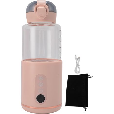 Soavoa Chauffe-Biberon Portable Sans Fil Acier Inoxydable 300ml Rechargeable USB pour Voyage Camping Pique-Nique (1/4)
