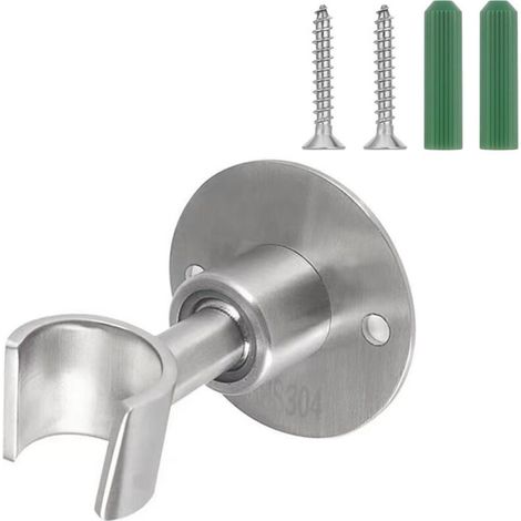 Support Mural Pommeau De Douche - Acier Inoxydable 304 - Rotation 360° Inclinaison 25° - Fixation Murale G1/2 - Argent - 1 Pièce (1/5)