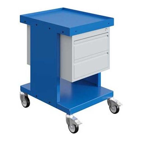 Werkstattwagen in Industrieblau - 2 Schubladen - Tragkraft 150 kg - W020070023-BI