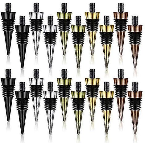 Lot de 20 bouchons de bouteille vierges avec tige filetée, inserts métalliques pour bouchons de vin en bois. (1/5)