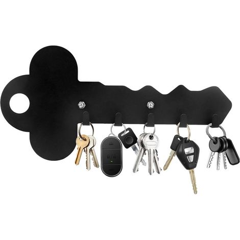 Porte Clef Mural, Accroche Clé Mural, Multifonctionnel Porte Clés Mural en Métal, Rangement Clef avec 5 Crochets pour Décoration Murale, Entrée, Salon (1/5)