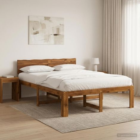 Cama doble con cabecero ROSTOCK Natural 150 x 200 cm (1/5)