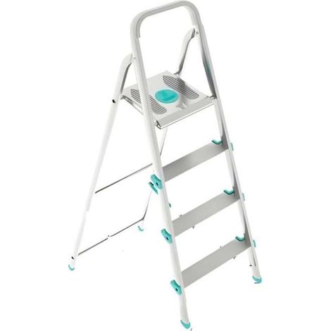 Xtra Scala Domestica Alluminio Antiscivolo - 3 Gradini Zigrinati 8 cm