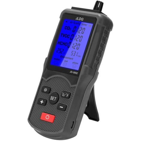 Moniteur de qualité de L'air Intérieur, Testeur Intelligent de qualité de L'air pour CO2 TVOC avec Surveillance de la Température et de l'humidité pour le Bureau à Domicile