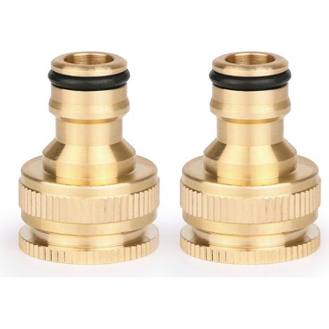 2-teiliger Messing-Gartenhahnanschluss, 2-in-1-Hanfadapter, 1/2-Zoll- und 3/4-Zoll-Innengewinde auf Schlitzadapter, 20 mm bis 25 mm, für Gartenschlaucharmatur