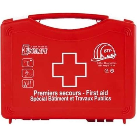 Estuche de primeros auxilios lleno Polypro Asep Btp 5 Rojo