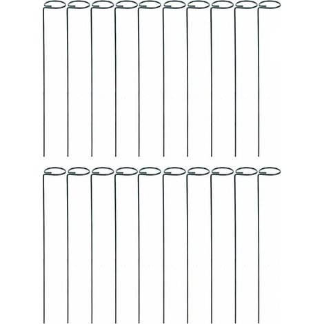 Lot de 20 supports de jardin, Métal, Vert foncé Odipie (1/4)