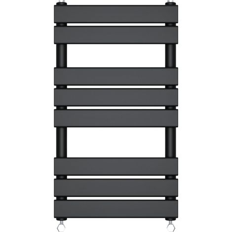 NRG Bathroom Flat Panel Heated Towel Rail Radiator Central Heating Horizontal 800x450mm Black