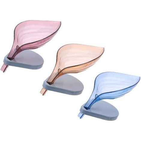 Creative Soap Holder - 3 Pieces - Suction Cups - Quick Drain - Leaf Design (1/4)