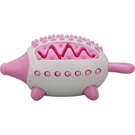 Jouet distributeur de friandises pour chien, meulage des dents, nettoyage, résistant aux morsures, forme de hérisson, chiot, Puzzle à mâcher rose (1/5)