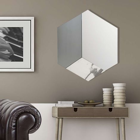 Specchio moderno 70x80 cm effetto marmo bianco e vetro fume' - JACOB (1/2)