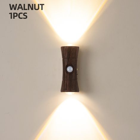 Applique murale LED rechargeable effet noyer, 3 températures de couleur, fixation magnétique, 1 pièce (1/3)