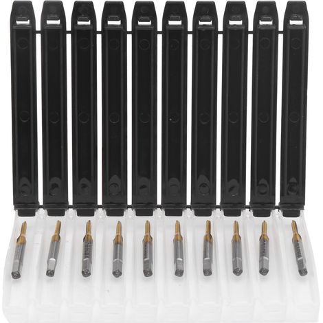 Jeu de 10 forets taraudeuses HSS à haute dureté, revêtement renforcé, pas M1.6 x 0.35 pour taraudage machine