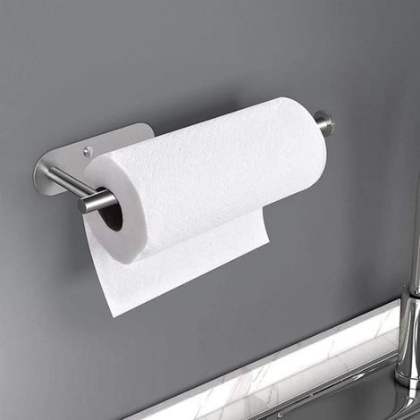 Porte-Rouleau Essuie-Tout - Acier Inoxydable SUS304 - Fixation Sous Meuble ou Mur - 33 cm - 1 Pièce (1/5)