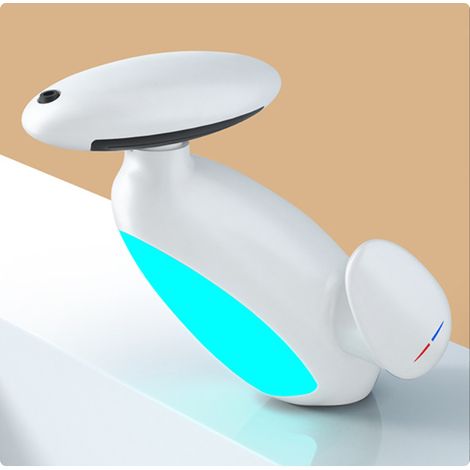 Robinet de salle de bain à LED Penguin, éclairage multicolore, bec pivotant et extractible à 360°, 4 jets, cartouche de valve en céramique (blanc) (1/5)