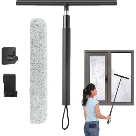 LAN Raclette de douche, raclette de douche en silicone, raclette de sol, raclette de douche à long manche — Pour douches, salles de bain, carrelages, miroirs et fenêtres (1/4)