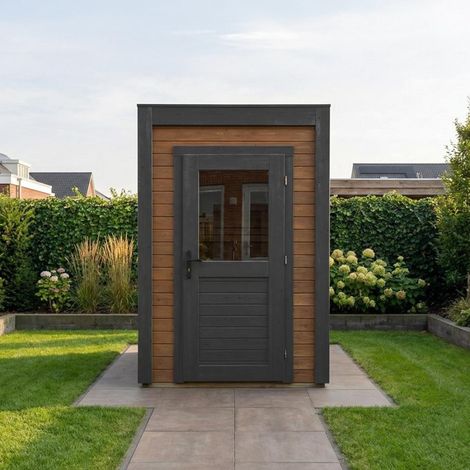 Abri de jardin en bois 1.59x2.59m - 4.12m2 - Ep. 28mm - Traité (1/4)