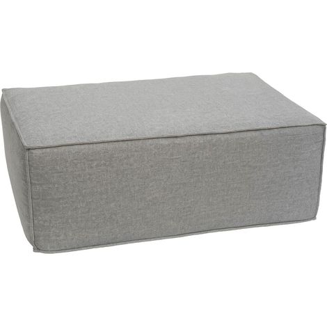 Ottomano pouf per divani HHG-399, poggiapiedi, chaise longue, stoffa/tessuto 300 g/m² 38x97x70 cm, grigio chiaro