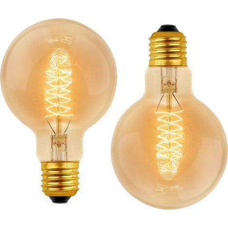 G80 Dimmbare 40W Warmweiß 2700K, AC 220V, Retro-Glühlampen E27 Spiral-Wolframfadenlampe (2er-Pack) (1/5)