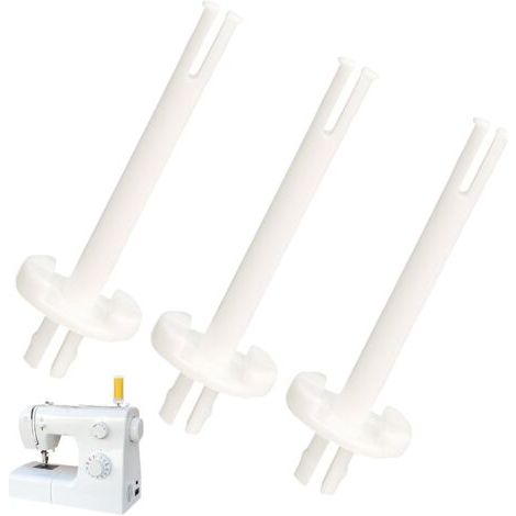 Lot de 3 Porte Bobines pour Machine à Coudre, Porte Bobine de Fil Blanc en Plastique, Accessoires de Remplacement Compatibles avec Machine à Coudre Toyota et Autres Marques, 141000516 (1/5)