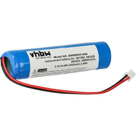 vhbw Batería compatible con Legrand 117319 SECURITY BLOCK, 2 KMRT 23/43, 2 HRMT 23/43 vía de evacuación (2000 mAh, 2,4 V, NiMH)
