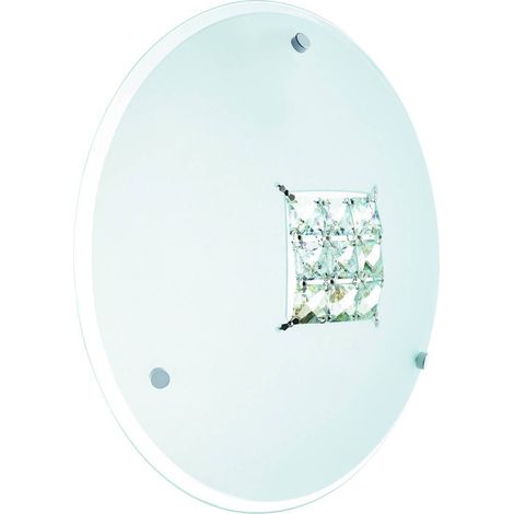 Searchlight Flush - 1 Luce Flush Plafoniera Cristallo con Cristalli di Vetro, E27