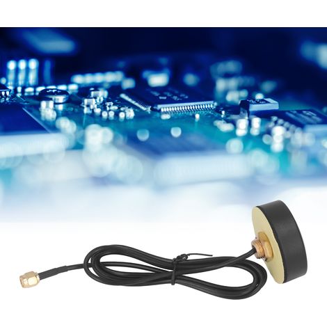Antenne double usage GPS/BD, boîtier/châssis étanche pour extérieur, grand format circulaire avec sortie de câble magnétique inférieure, connecteur SMA mâle avec broche interne. (1/5)