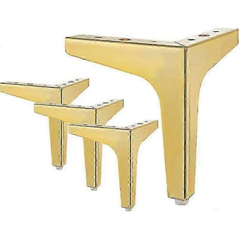 Quatre pieds de meubles, pieds de lit, 15 cm, couleur or, compatibles avec les meubles de style moderne tels que les canapés et les armoires, avec vis. (1/5)