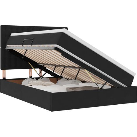 Maison Exclusive - LED-Speicherbett mit Matratze Schwarz 140 x 19