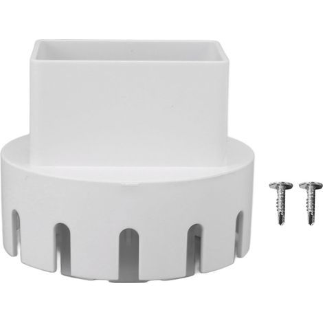 Adaptateur de tuyau de descente Adaptateur de vidange en plastique Connecteur de convertisseur de tuyau de descente de remplacement avec vis Blanc S 2x3in (1/5)