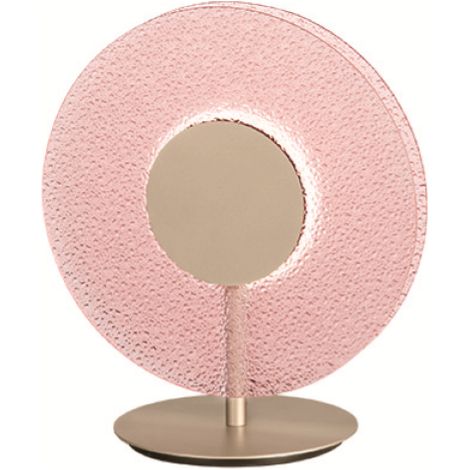 Lumetto a LED CANDY 30x33 cm in metallo Oro e vetro graniglia Rosa (1/3)