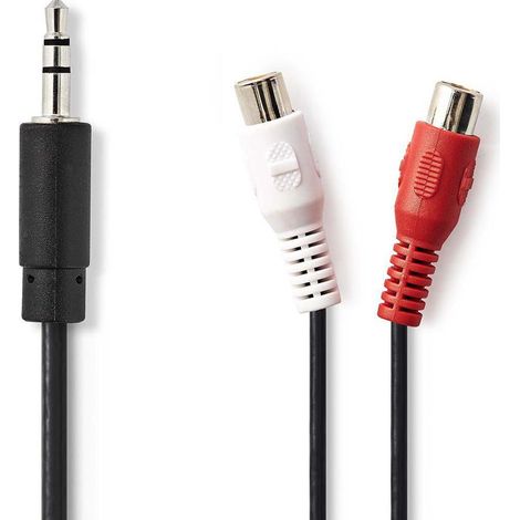 Cable de audio estereo pasador de 35 mm 2x rca hona niquel plateado 020m redondo lada